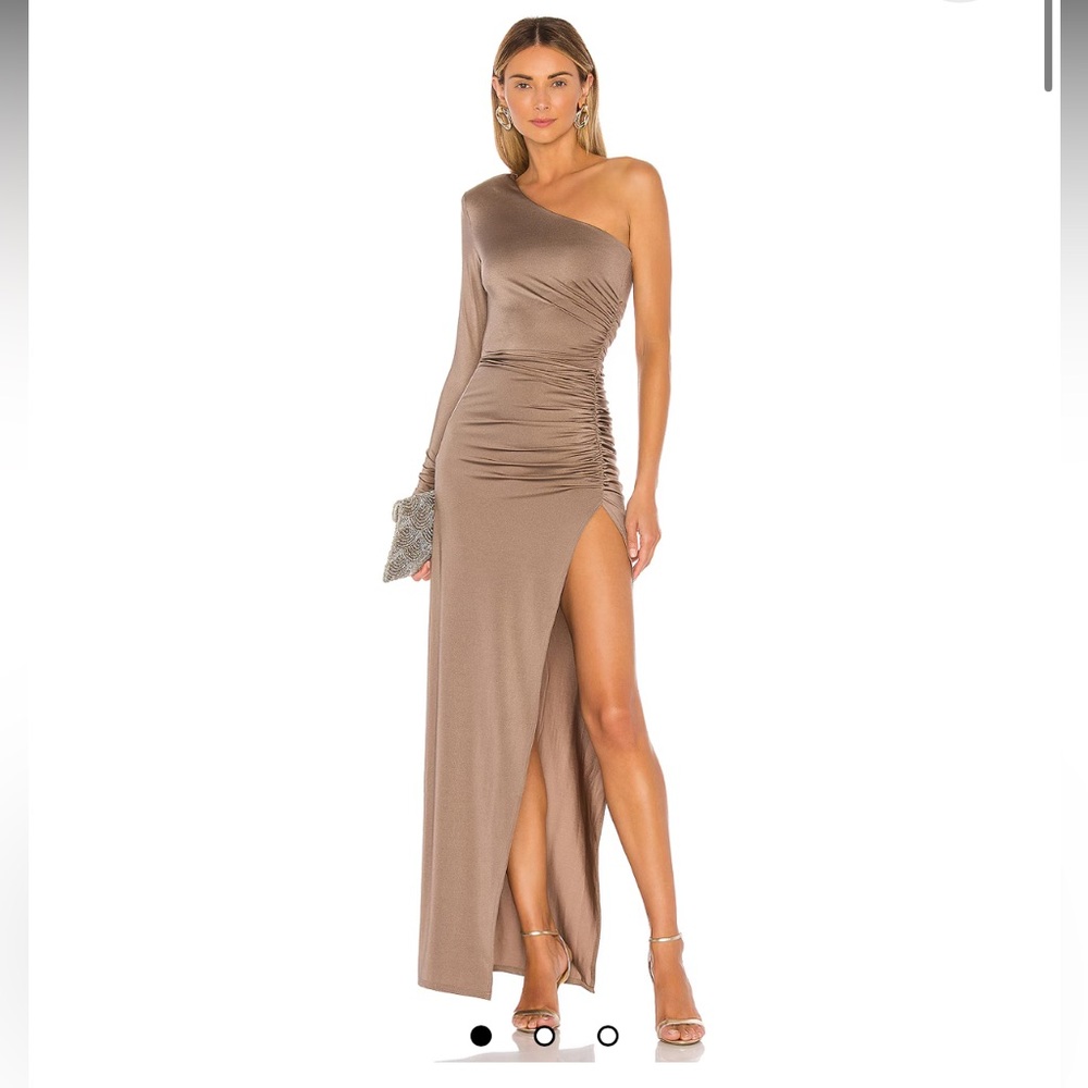 x REVOLVE Gilly Maxi Dress in Taupe
Michael Costello